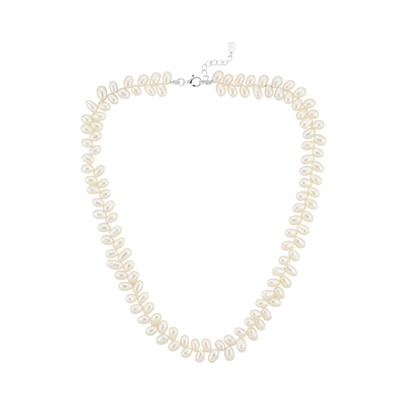 Collana in argento con Perla d'Acqua Dolce Bianca (TPC)