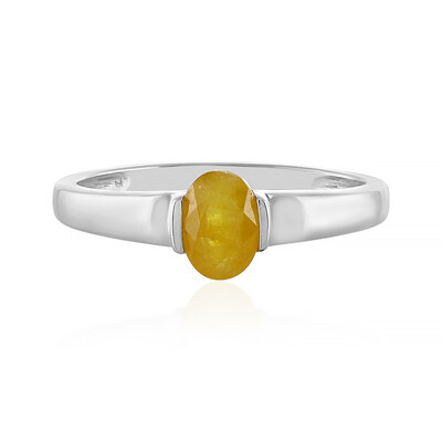 Anello in argento con Zaffiro Giallo del Madagascar