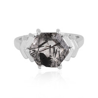 Anello in argento con Quarzo Rutilato Nero