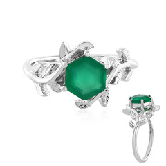 Anello in argento con Onice Verde