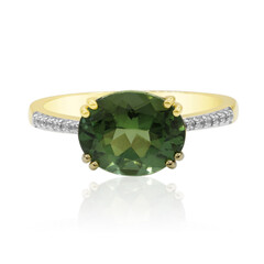 Anello in oro con Apatite Verde (Tenner Diniz)