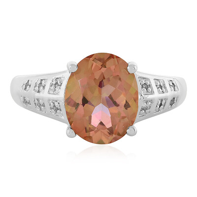 Anello in argento con Topazio Mistico Pesca