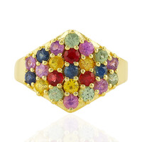 Anello in argento con Zaffiro Fancy