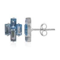 Orecchini in argento con Topazio Blu Svizzero