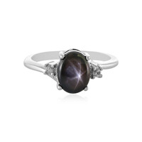 Anello in argento con Zaffiro Stellato Nero