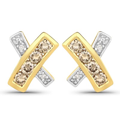 Orecchini in argento con Diamante Cioccolato PK