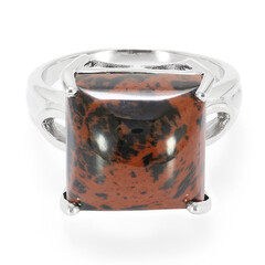 Anello in argento con Ossidiana Mogano