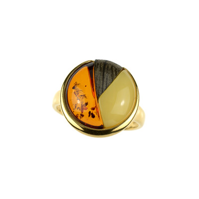 Anello in argento con Ambra Baltica (dagen)