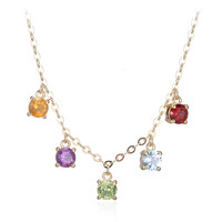 Collana in argento con gemme preziose miste