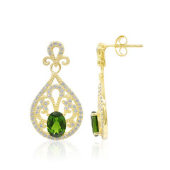 Orecchini in argento con Diopside Russo
