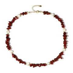 Collana in argento con Diaspro Rosso  (Riya)