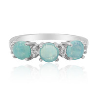 Anello in argento con Opale Blu Caraibico