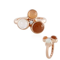 Anello in argento con Pietra di Luna Cioccolato (KM by Juwelo)