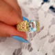 Anello in oro con Acquamarina Santa Maria (CUSTODANA)