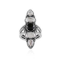 Anello in argento con Howlite (Desert Chic)