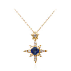 Collana in oro con Zaffiro Ceylon Blu