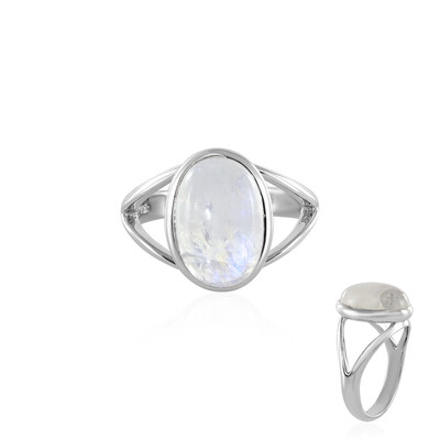 Anello in argento con Pietra di Luna Arcobaleno
