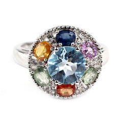 Anello in argento con Topazio Blu Cielo