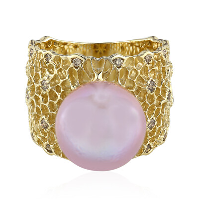 Anello in oro con Perla Ming Rosa (TPC)