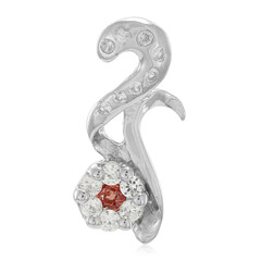 Ciondolo placcato in platino con Zaffiro Padparadscha