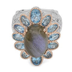 Anello placcato in oro con Labradorite (Dallas Prince Designs)