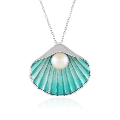 Collana in argento con Perla d'Acqua Dolce Bianca (Adela Silber)