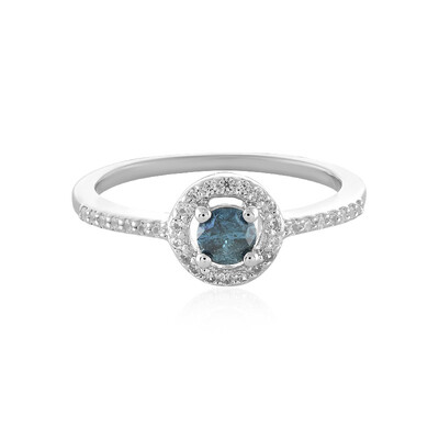 Anello in argento con Diamante Blu I3