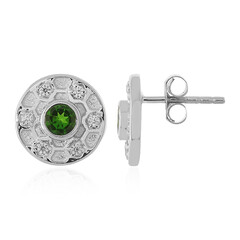 Orecchini in argento con Diopside Russo