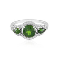 Anello in argento con Diopside Russo