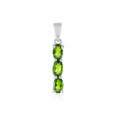 Ciondolo in argento con Diopside Russo