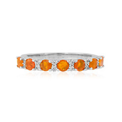 Anello in argento con Opale Arancione d'Etiopia