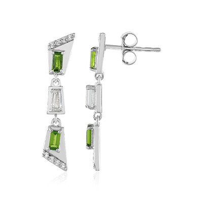 Orecchini in argento con Diopside Russo
