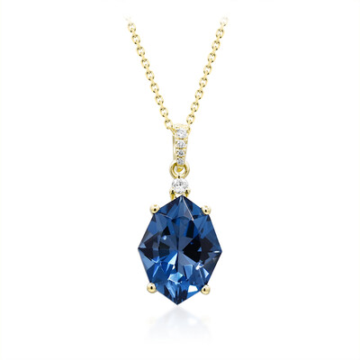 Collana in oro con Topazio Blu Londra