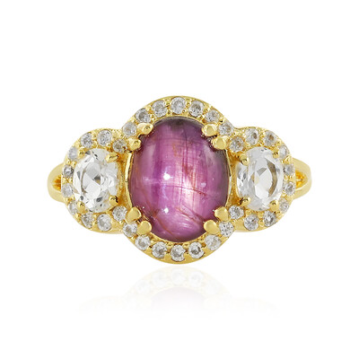 Anello in argento con Rubino Stellato Channapatna