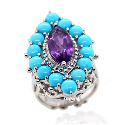 Anello in argento con Ametista Zambiana (Dallas Prince Designs)
