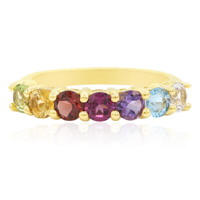 Anello placcato in oro con Gemme