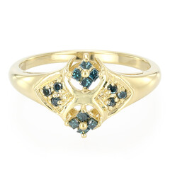 Anello placcato in oro con Diamante Fancy