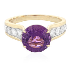 Anello in oro con Ametista di Kalomo AAA (PHANTASIA)