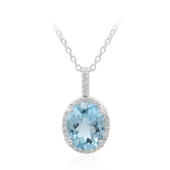 Collana in argento con Topazio Blu Cielo