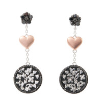 Orecchini in argento con Diamante Nero