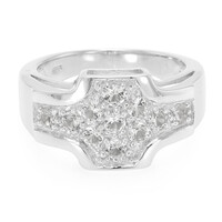 Anello in argento con Topazio Bianco