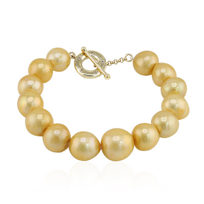 Bracciale in argento con Perla d'Acqua Dolce Dorata (TPC)