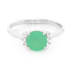 Anello in argento con Calcedonio Verde
