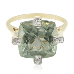 Anello placcato in oro con Ametista Verde  Esperanza