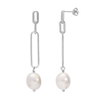 Orecchini in argento con Perla d'Acqua Dolce Bianca