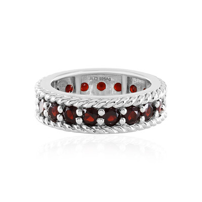 Anello in argento con Granato Mozambico
