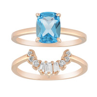 Anello in argento con Topazio Blu Svizzero