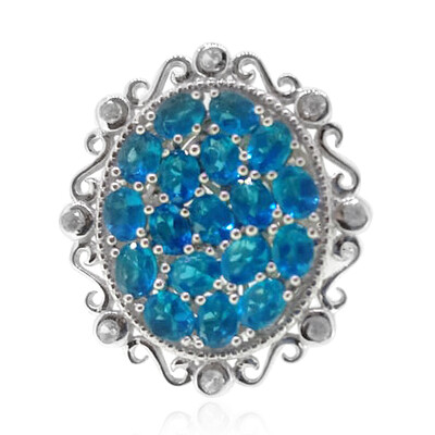 Anello in argento con Apatite Blu Neon (Dallas Prince Designs)