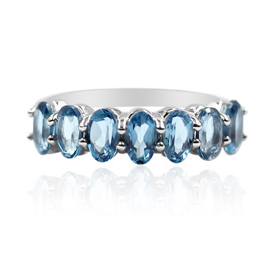 Anello in argento con Topazio Blu Londra