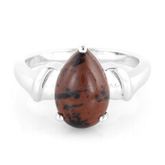 Anello in argento con Ossidiana Mogano